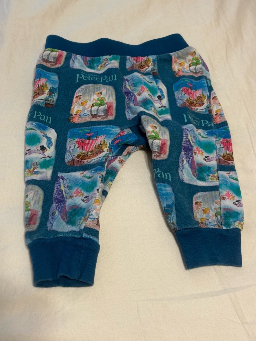 Rare Disney Baby Peter Pan Pants Size 9-12Months Vtg Design